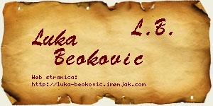 Luka Beoković vizit kartica